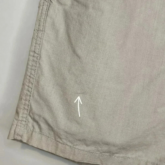 Mens 100% Cotton On Garments L Elastic Waistband Drawstring Beige PullOn Shorts - Picture 6 of 14